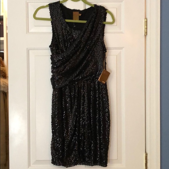 Ali Ro Black Sequin Dress - Picture 1 of 5